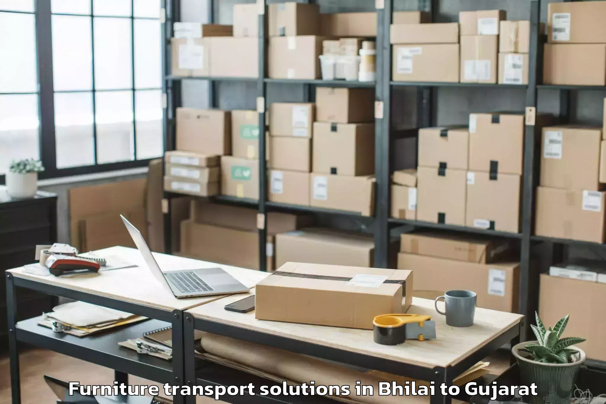 Professional Bhilai to Vadgam Furniture Transport Solutions